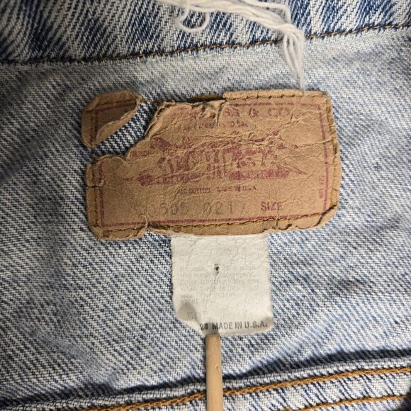 Vintage Levi Stonewash Jean Vest 507 USA Made 80s Rock Punk Country Denim Motor - Picture 6 of 8